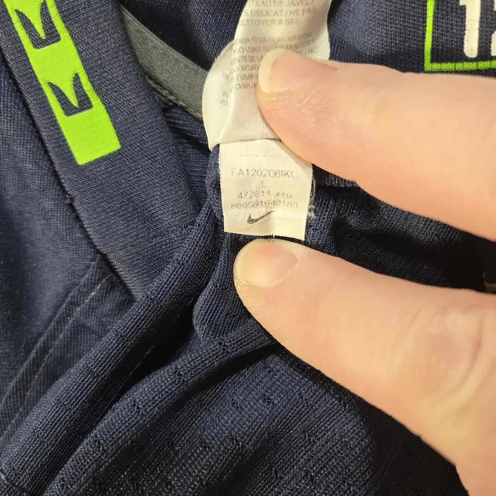 Russell Wilson Seahawks Jersey L Blue Nike On Field #3 Stitched Football - Picture 5 of 7